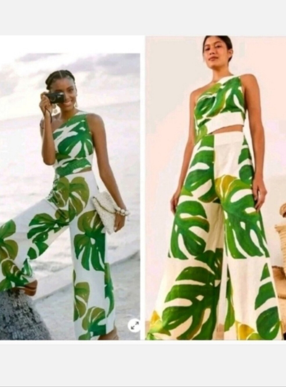 FARM Rio One Shoulder Leaf Jumpsuit